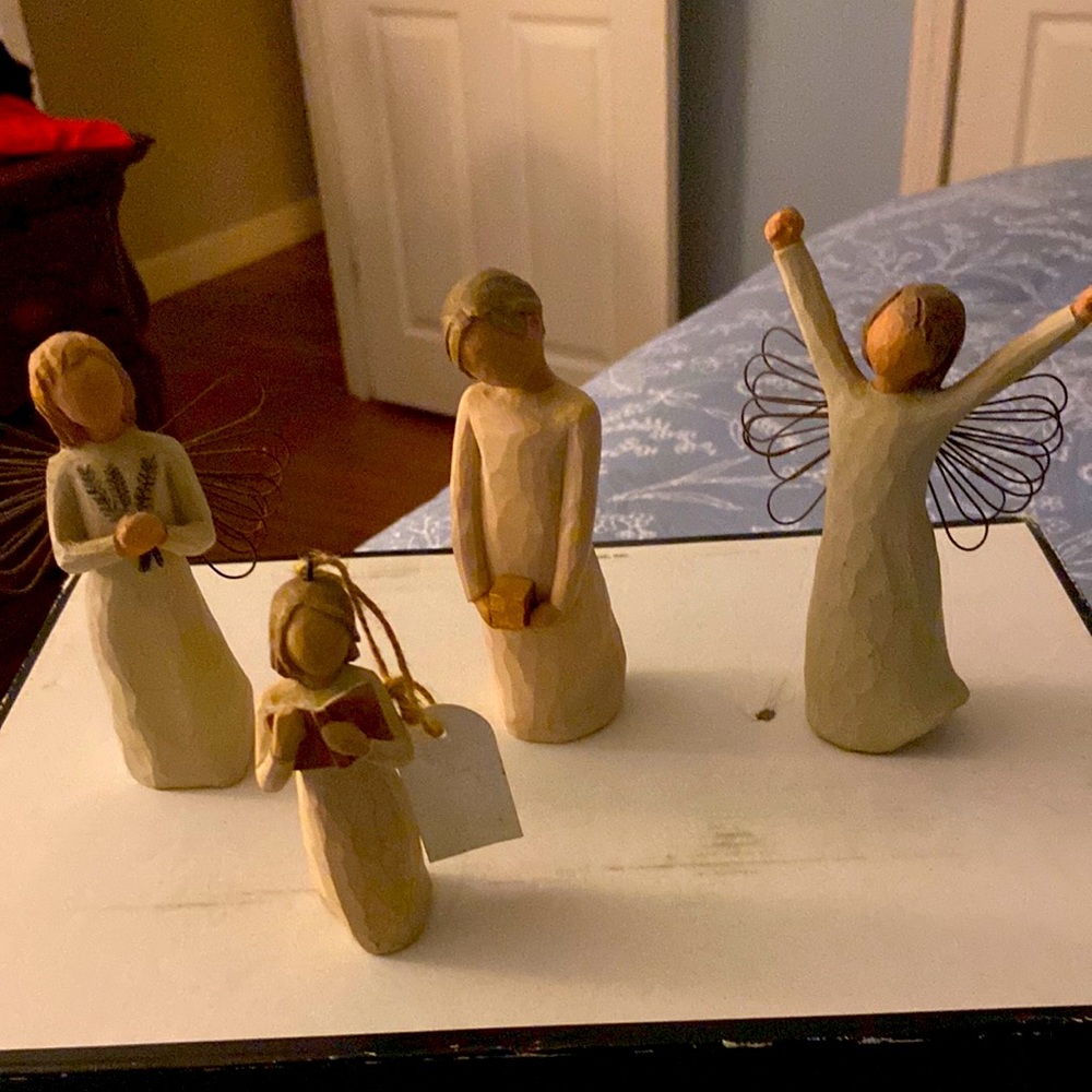 4 willow tree angels. $35 for all or$10 each excellent condition